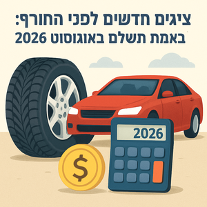 Illustrative image for a support article about 'צמיגים חדשים לפני החורף: כמה באמת תשלם באוגוסט 2026?' in the רכב field.